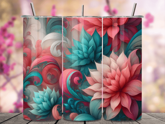 Abstract Teal Red Dahlia Tumbler Wrap Review: A Versatile Design for Handmade Projects