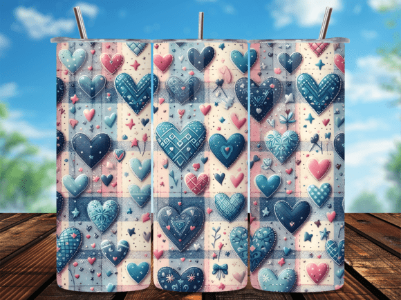 Blue Denim Hearts Plaid Tumbler Wrap Review for Digital Sellers