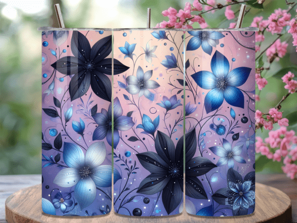 Blue Floral Night Garden Tumbler Wrap: A Brand Designer’s Take