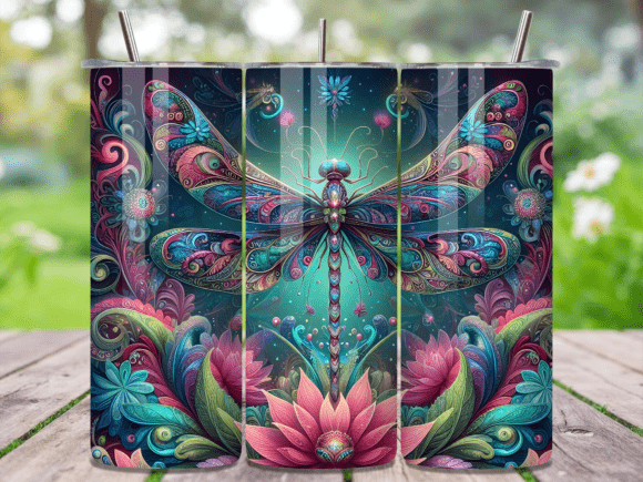 Colorful Boho Dragonfly Art Tumbler Wrap Review for Digital Sellers