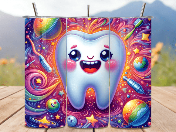 Cute Happy Tooth Dentist Tumbler Wrap: A Playful Design for Tumbler Wraps