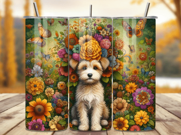 Cute Puppy Floral Garden Tumbler Wrap Review: A Visual Boost for Content Creators