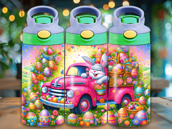Garden Easter Flip Top Kids Tumbler: A Fresh Design Asset for Tumbler Wraps