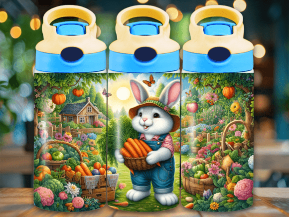 Gardener Easter Bunny Flip Top Tumbler Wrap for Seasonal Sales