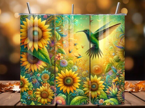 Hummingbird Sunflower Garden Tumbler Wraps: A Fresh Design for Creative Sellers