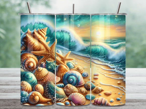 Ocean Sunset Beach Shells Tumbler Wrap Review for Digital Sellers