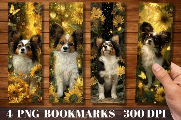 Papillon Dog Sunflower Butterfly Bookmark Review