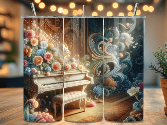 Pastel Floral Music Piano Tumbler Wrap Review