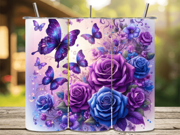 Purple Rose Garden Butterfly Tumbler Wraps: A Designer’s Take on Branding Potential