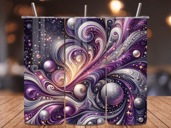Purple Swirl Pearl Boho Tumbler Wrap: A Versatile Design for Branding and Marketing