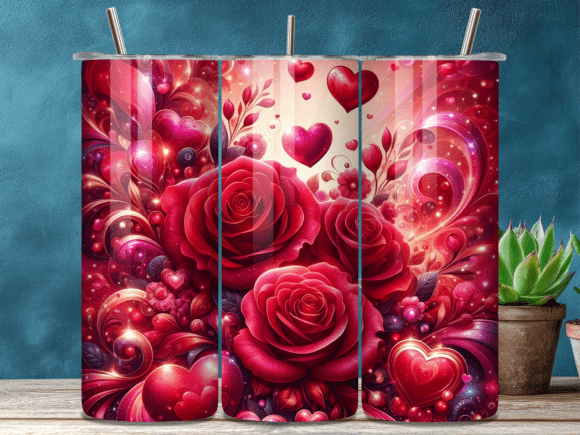 Red Rose Heart Valentine Tumbler Wrap Review for Digital Sellers