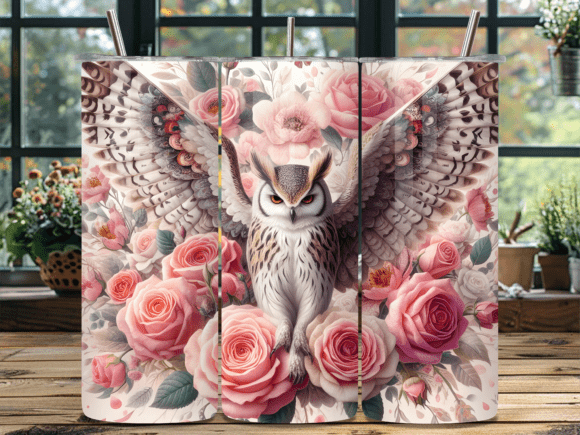 Shabby Chic Pink Rose Owl Tumbler Wrap Review for Digital Sellers