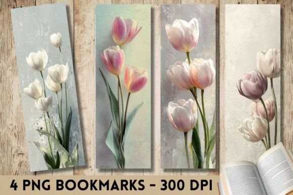 Soft Pastel Watercolor Tulip Bookmark: A Versatile Graphic Design Asset for Crafts & Content Creators