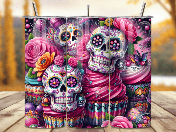 Sugar Skull Cupcake Pink Tumbler Wrap Review: A Festive Graphic Design Asset for Local Businesses