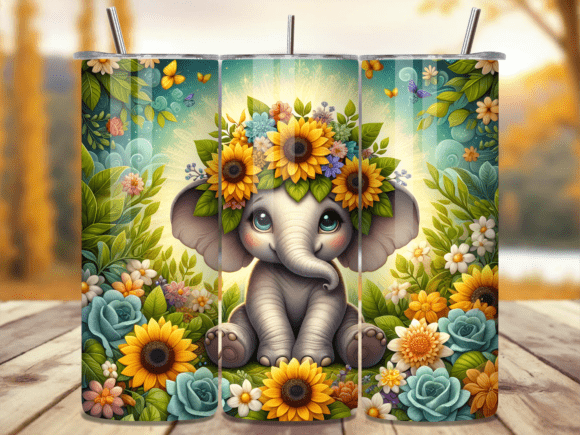 Sunflower Baby Elephant Tumbler Wrap Review for Commercial Designers