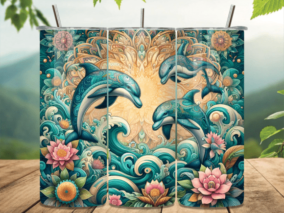 Teal Mandala Sea Dolphin Tumbler Wrap Review for Handmade Creators
