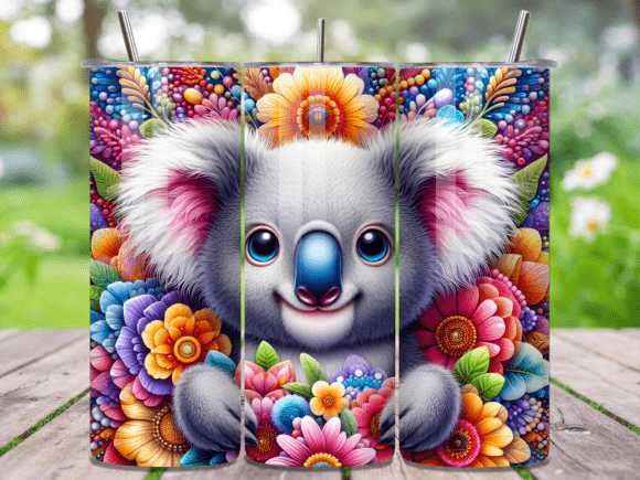 Vibrant Floral 3D Koala Art Tumbler Wrap Review: A Crafty Must-Have