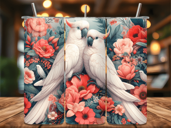 White Love Birds Flowers Tumbler Wrap Review for Real Crafting